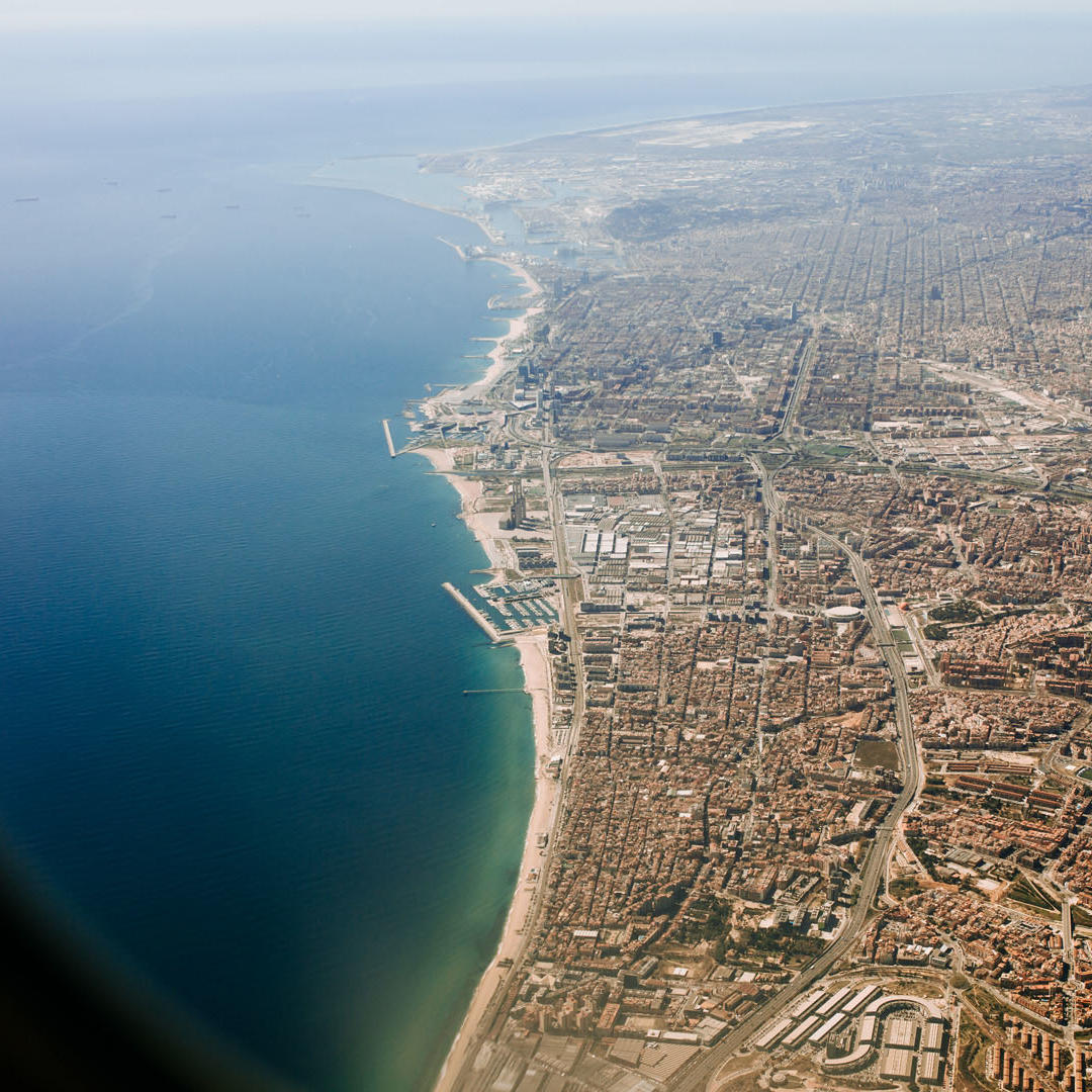 An Aerial View of the Barcelona coastline taken on a Geography Field Trip 