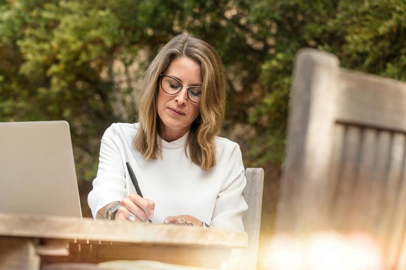 Writing woman